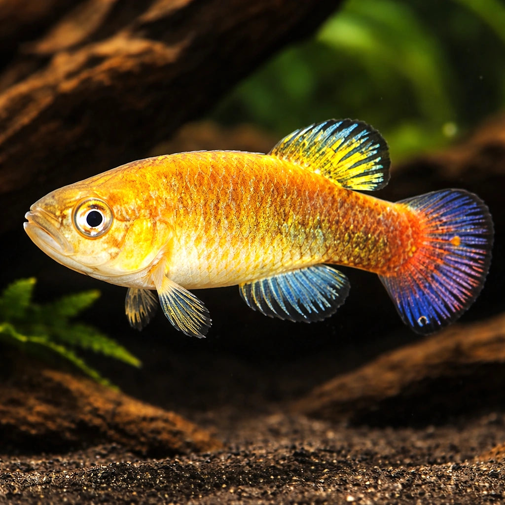 Venezuelan Killifish — tropical fish for sale UK — AI hero driftwood view