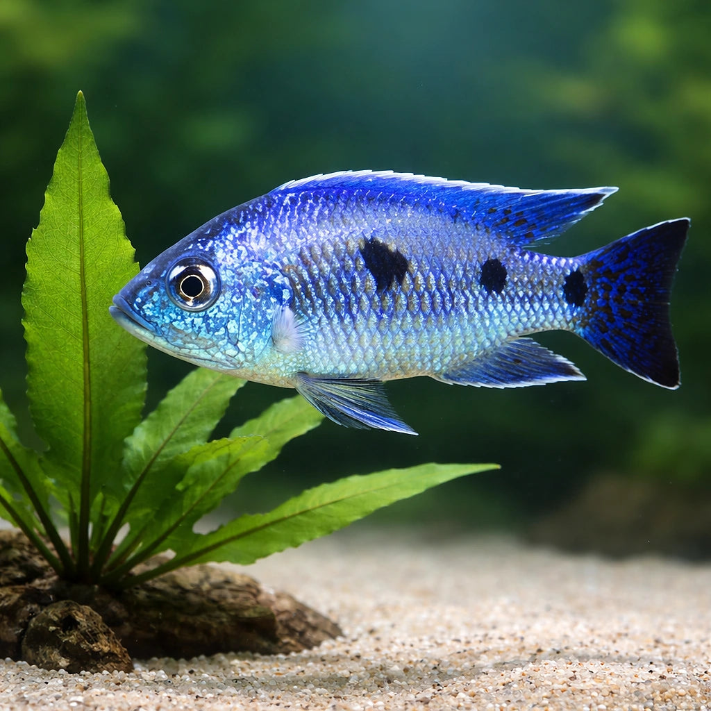 Verduya´s Hap Deep Blue — tropical fish for sale UK — AI scale plant view