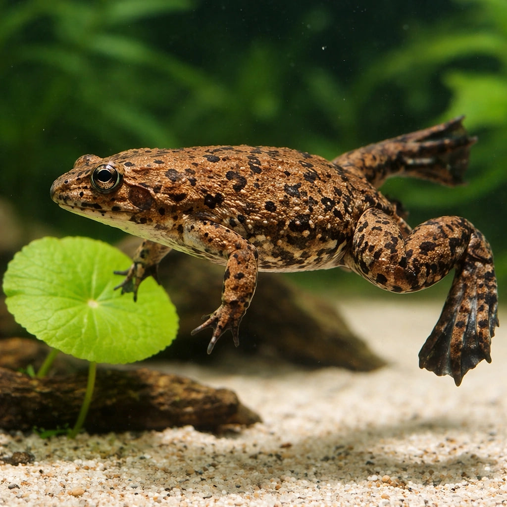 Volcano clawed frog — tropical fish for sale UK — AI scale plant view