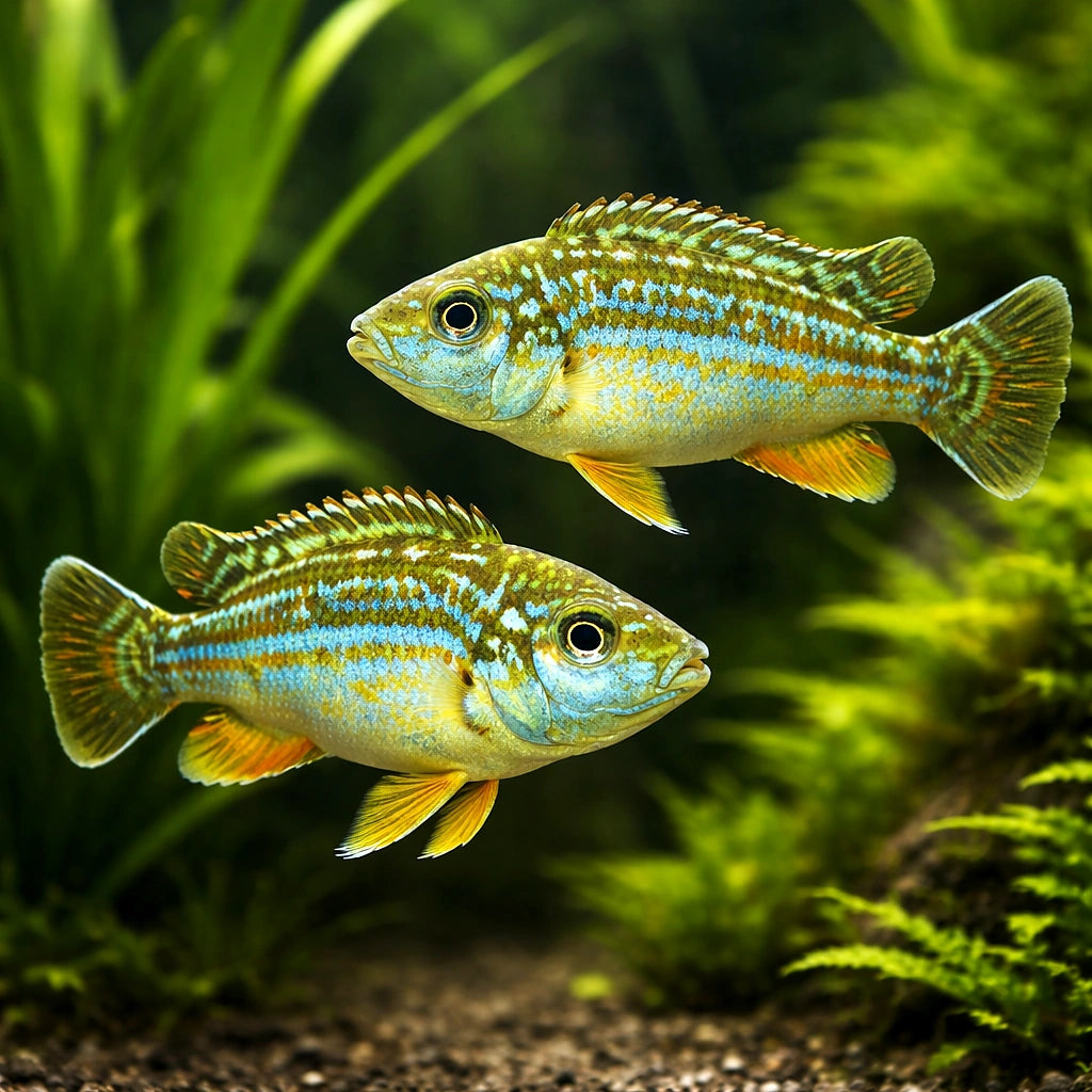 White Labido, Pearl of Liko — tropical fish for sale UK — AI pair planted view