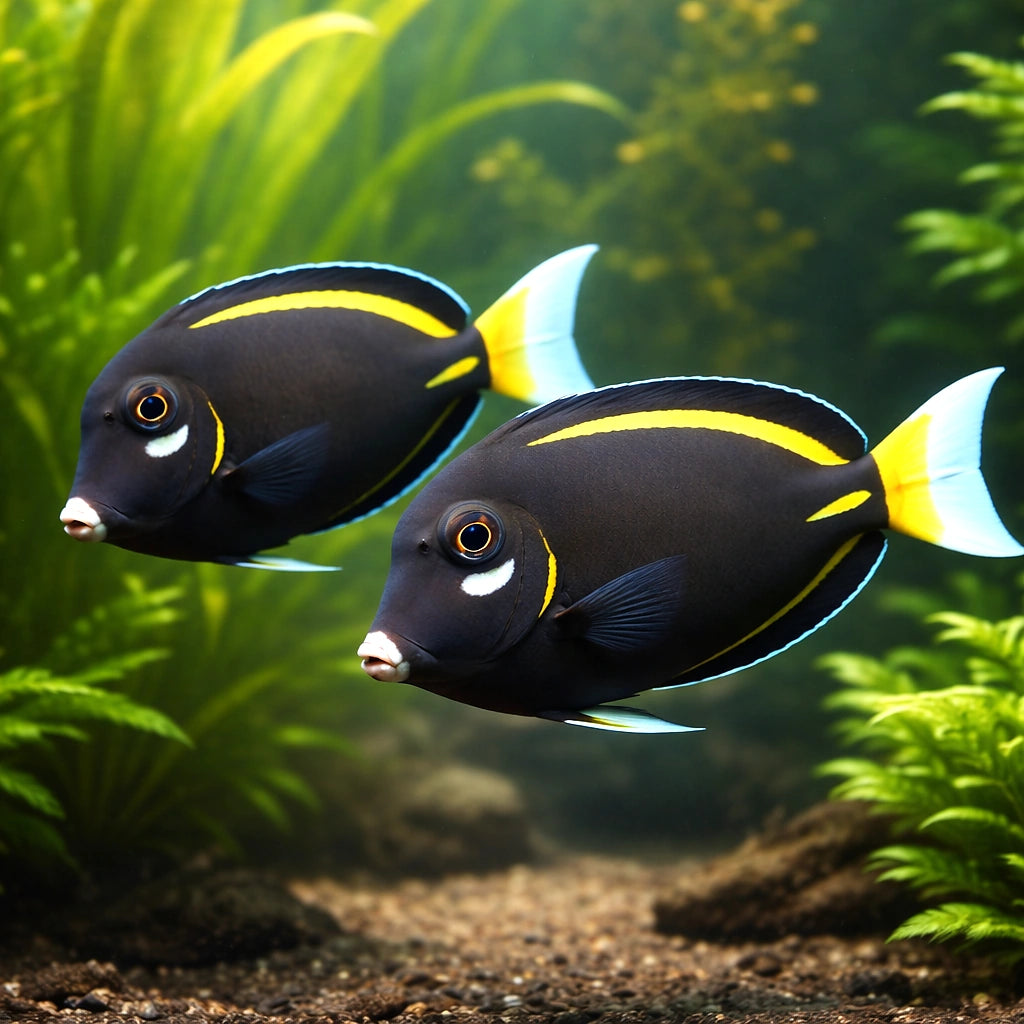 Whitecheek Surgeonfish M — tropical fish for sale UK — AI pair planted view