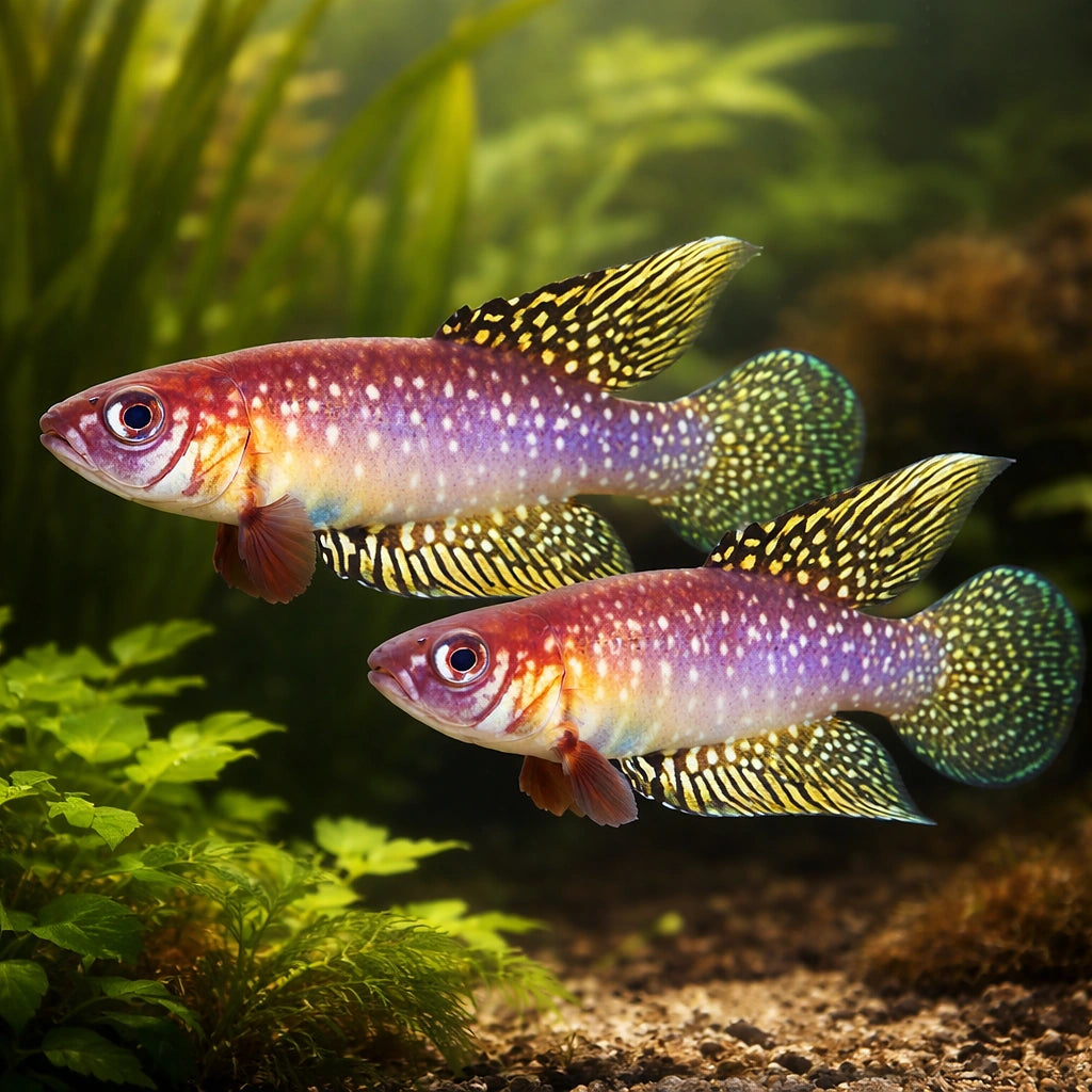 White's Cynolebias — tropical fish for sale UK — AI pair planted view