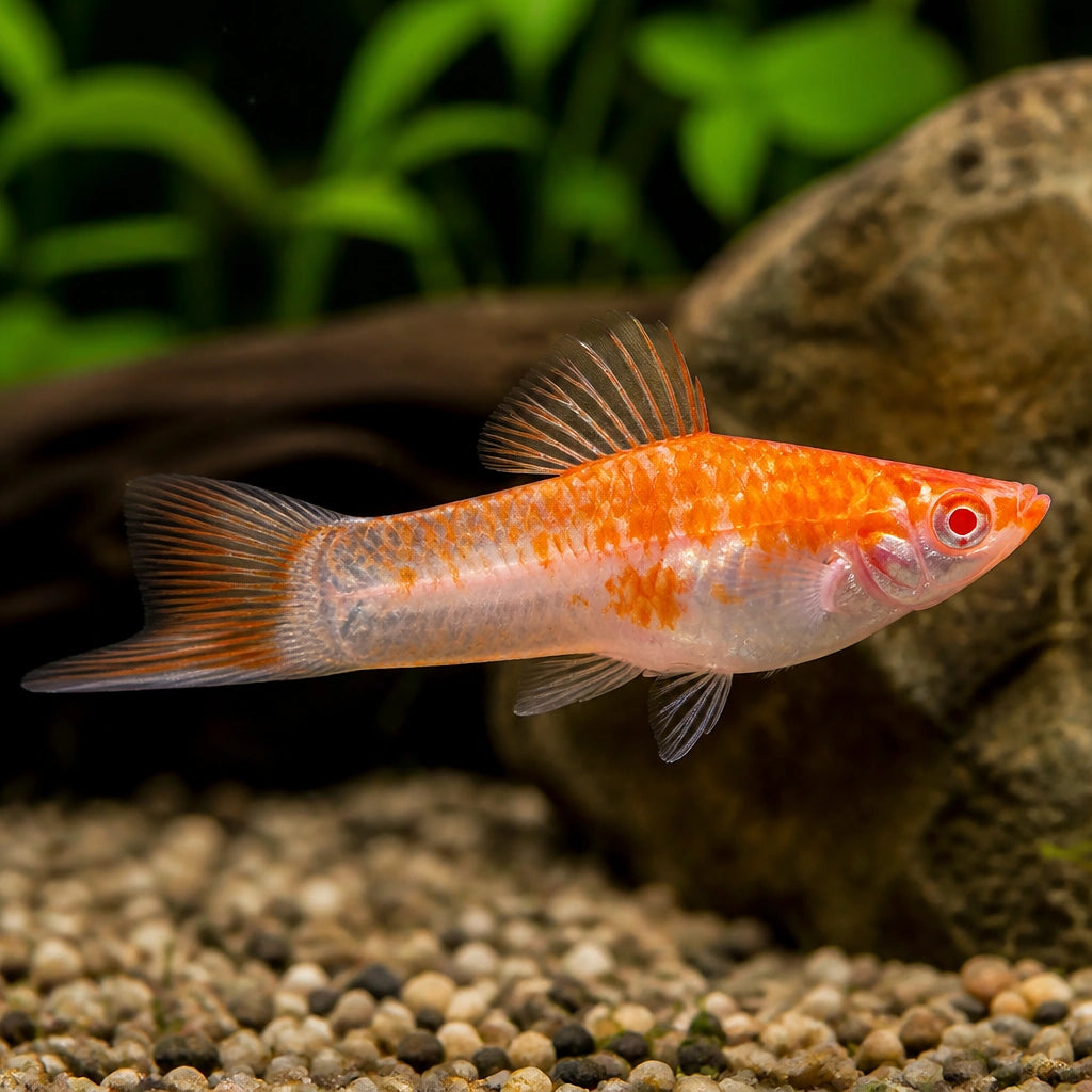 Xiphophorus helleri koi albin — tropical fish for sale UK — AI natural aquarium view