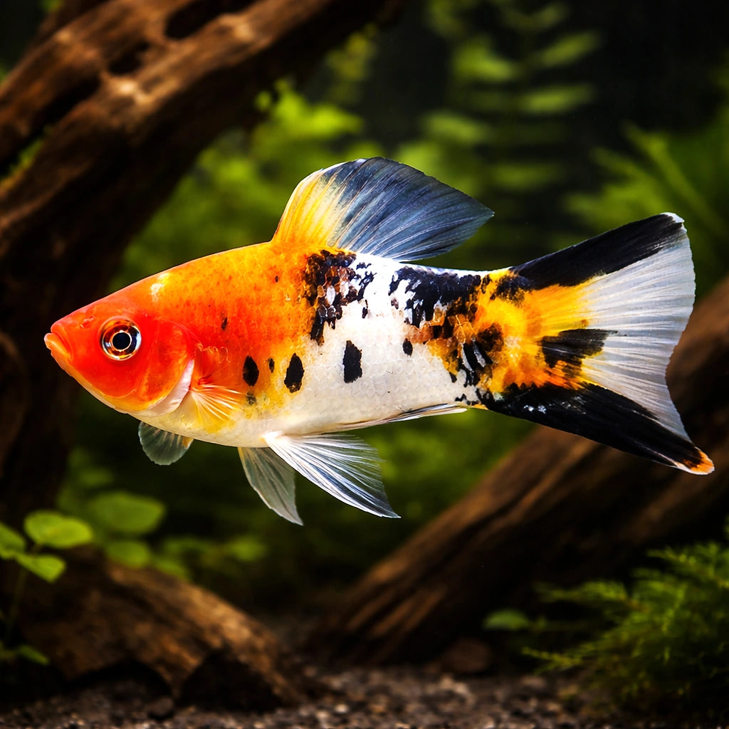Xiphophorus helleri koi sanke 3 - — tropical fish for sale UK — AI hero driftwood view
