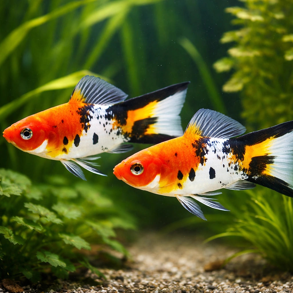 Xiphophorus helleri koi sanke 3 - — tropical fish for sale UK — AI pair planted view