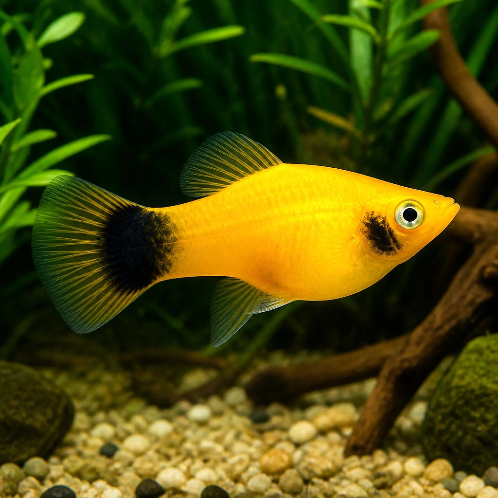 X Coral Red Platies - Xiphophorus Maculatus - Livebearer, Best Tropical Fish for Brightening Your Aquarium, Easy to Care for and Friendly Tank Mates for a Thriving Ecosystem — for sale UK — AI natural aquarium view