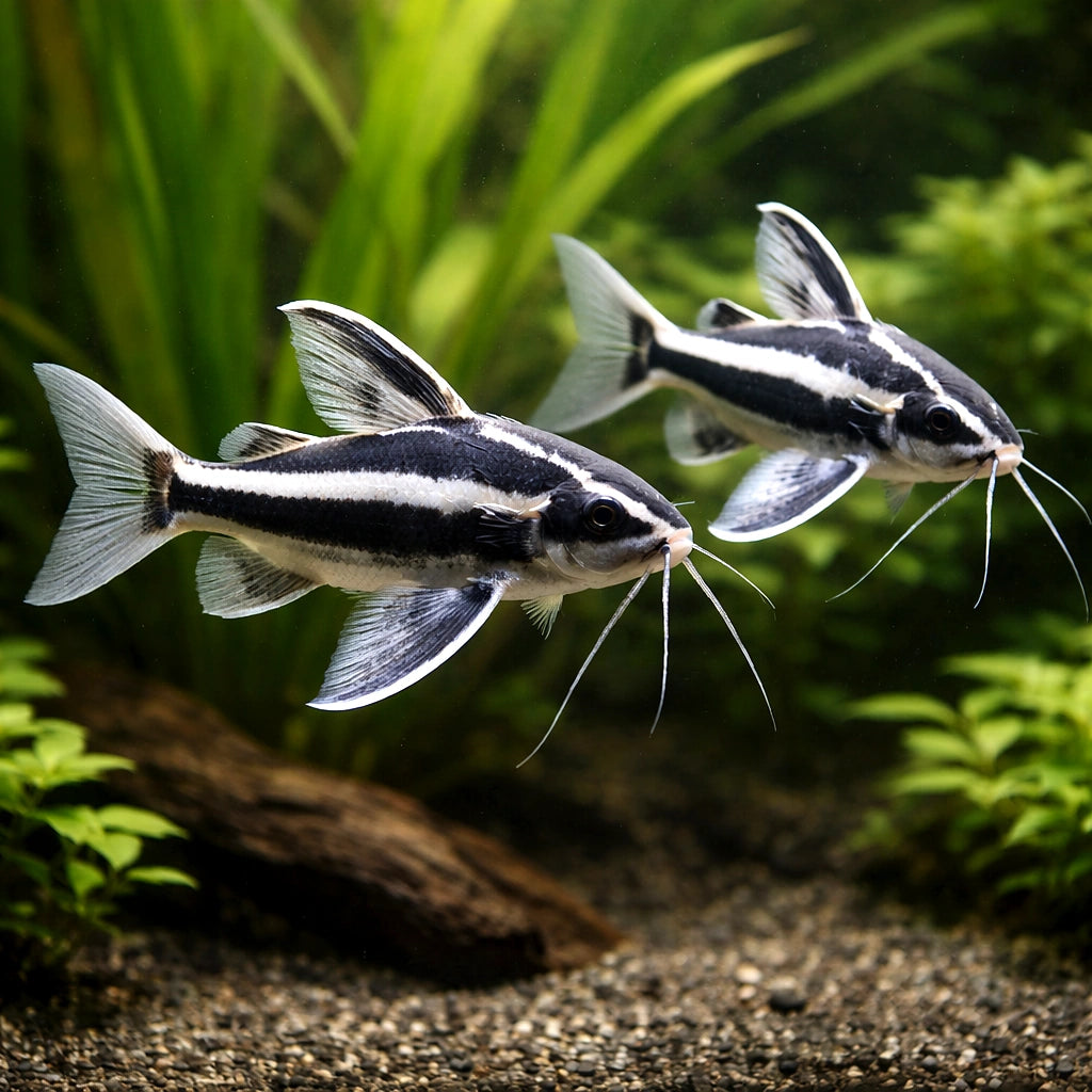 Xiphophorus Maculatus — Catfish cory pleco for sale UK — AI pair planted view