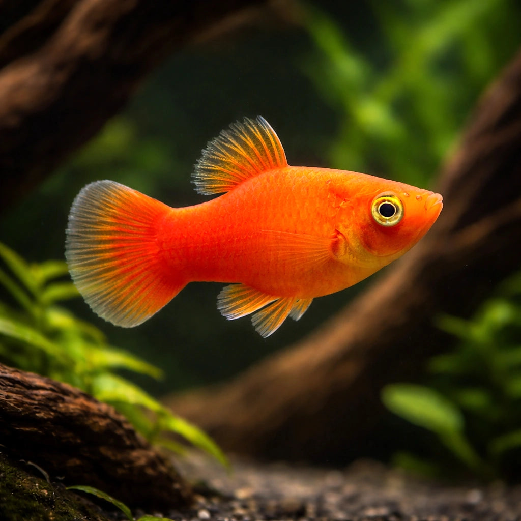 Xiphophorus Maculatus — Platy for sale UK — AI hero driftwood view