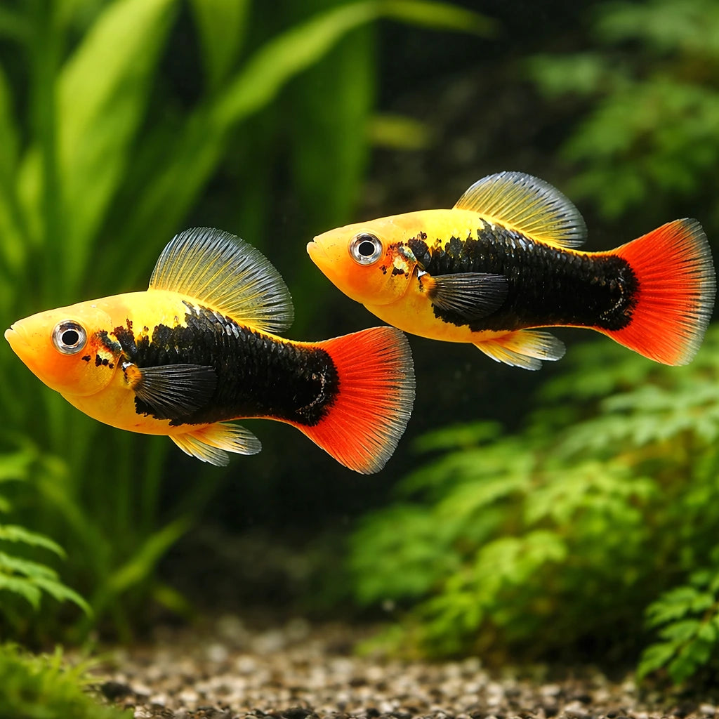 Xiphophorus Variatus — Platy for sale UK — AI pair planted view