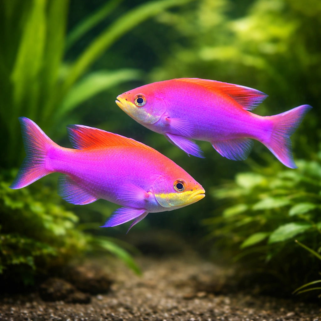 Yellowstriped Fairy Basslet M — tropical fish for sale UK — AI pair planted view