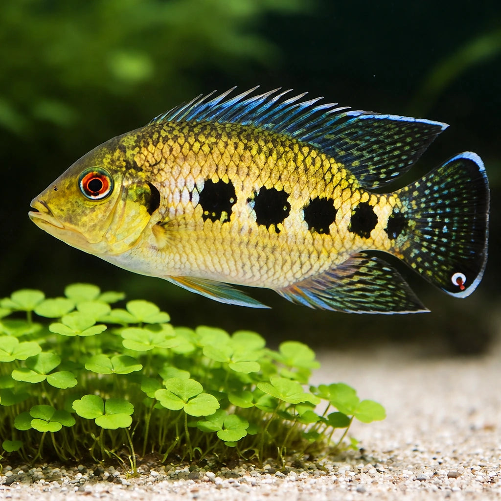 Zebra Cichlid, Tiger Cichli — tropical fish for sale UK — AI scale plant view