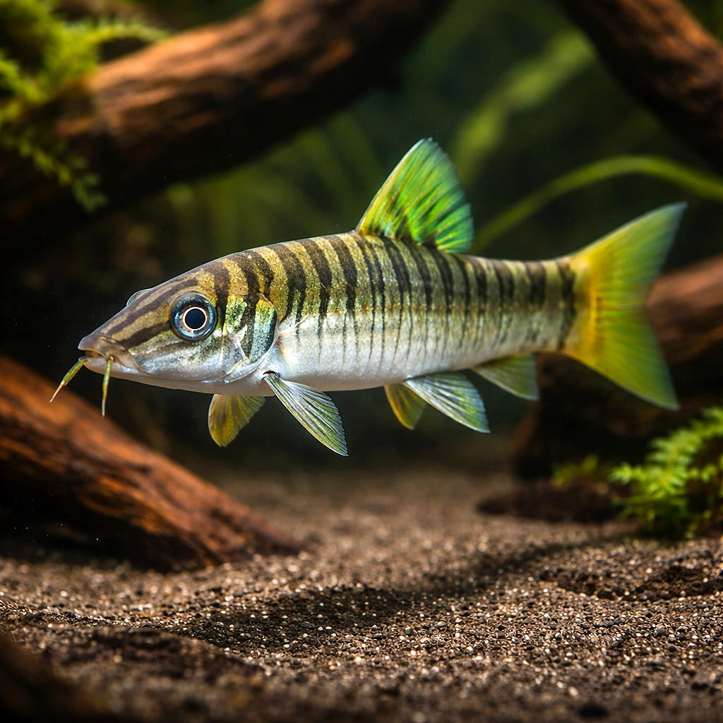 Zebra Loach, Banded Loach — tropical fish for sale UK — AI hero driftwood view