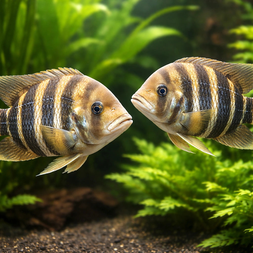 Zebra Tilapia — tropical fish for sale UK — AI pair planted view
